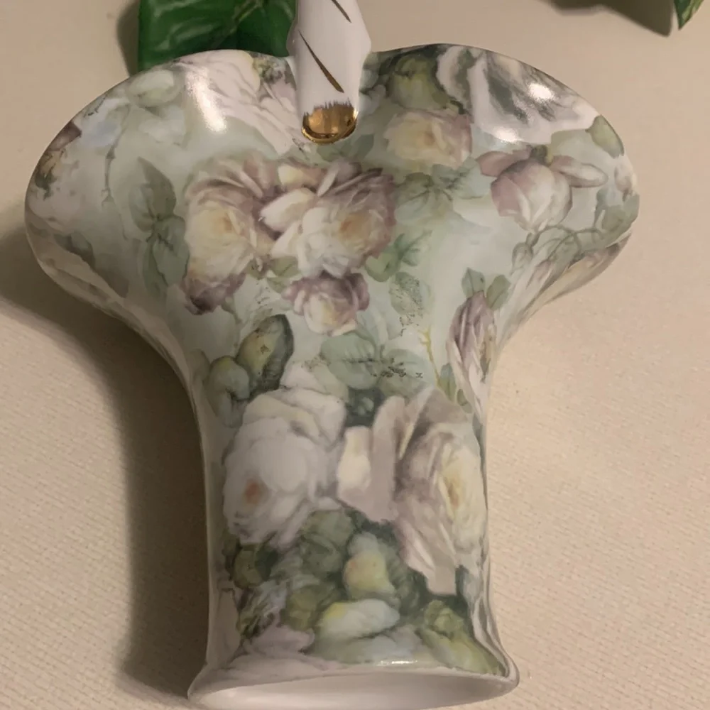 vintage Porcelain Formalities White Rose Vase by Baum